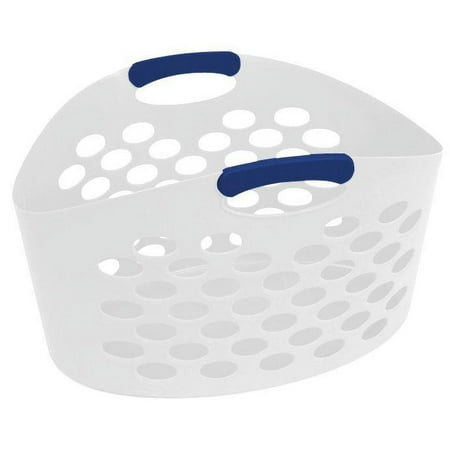 Mainstays White Flexible Oval Laundry Basket