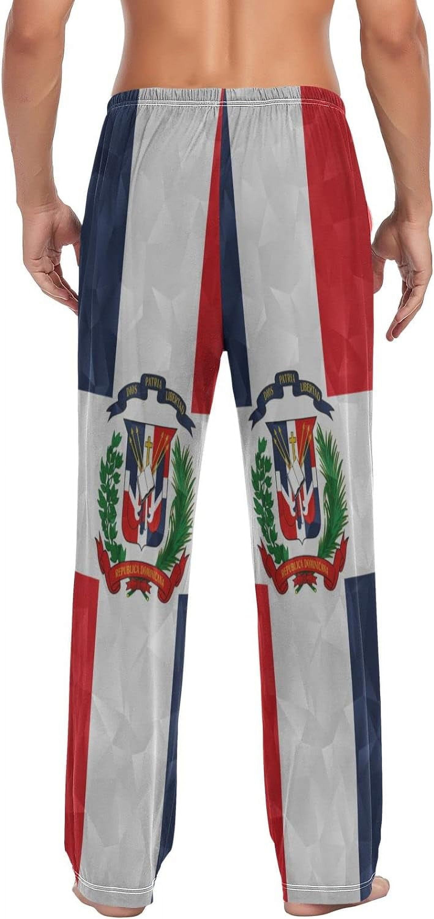 Top-kevin Multi- Dominican Republic Flag Men's Pajama Pants