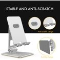 thumbnail image 3 of AhaStyle Support de Cellulaire Réglable en Aluminium Pliable Compatible avec Tous les Téléphone Intelligent Android, iPhone 11 Pro TP TP Max Xr X 8 7 6 6s Plus 5 5s 5c (Argent), 3 of 7