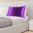 thumbnail image 2 of PiccoCasa 1Pc 19 Momme Silk Pillowcase with Envelope Closure Purple Standard/20"x26", 2 of 8
