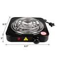 thumbnail image 2 of LUVCMFT Electric Single Coil Burner, 1000W Electric Hot Burner Portable Stainless Steel Electric Stove with 5 Level Temperature Control, for Home Dorm Office Camping Cooking (Black), 2 of 8