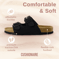 thumbnail image 4 of Cushionaire Lane Cork Footbed Sandals for Women – Comfortable Double Buckle Slip-On with Genuine Suede Footbed & Arch Support Slides for Women Footwear, 4 of 12