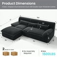 thumbnail image 6 of 3 Seat 100" L-Shaped Cloud Sectional Couch With Double-Layer Thickened Deep Seat，No Assembly Required, Dark Gray, 6 of 8
