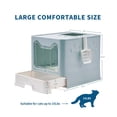 thumbnail image 3 of Caja de arena para gatos Medario grande con tapete, cuchara y tapa, azul, 3 of 7