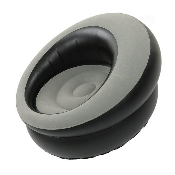 M Buder Asiento Inflable Tipo Sofá de Flocado Suave Diseño Ergonómico Sillón Portátil Ideal para Interiores Sala de Estar y Exteriores Camping (78 cm / 30.7 inches) Gris[cite: 1]