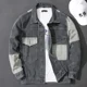thumbnail image 3 of Abrigo de Jeans para Hombre Empalmado Gris con Oveja Chaquetas de Mezclilla Hombre Cálidas Acolchadas de Lana Mangas Anchas Acolchado Corea de Tela Talla L Vaquero, 3 of 5