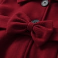 thumbnail image 6 of Toddler Girls Winter Long Sleeve Warm Woollen Coat Jacket Solid Color Red Bow Tie for Baby Clothes 12 to 18 Months, 6 of 8