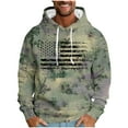 thumbnail image 2 of ZCFZJW Fashion Hooded Sweatshirts for Men Lightweight Regular Fit Casual Camo US Flag Print Long Sleeve Drawstring Hoodie Outwear Coat Patriotic Tops with Pocket Army Green XXL, 2 of 5