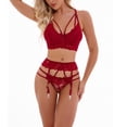 thumbnail image 5 of Gibobby Conjunto ropa interior mujer Conjunto de Lencería Sexy para Mujer Sexy Conjunto de Bralette de Encaje Cruzado Conjunto de Brasier y Bragas(Rojo, M), 5 of 5