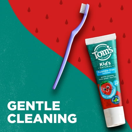 Tom's of Maine Natural Children's Toothpaste, Fluoride Free, Silly Strawberry, 4.2 Ounce, 1-Pack