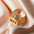 thumbnail image 3 of YILUOCD 2 Pcs Gold Color Spinner BFF Matching Rings Best Friend Open Rotate Ring Forever Friendship Cute Cartoon Anime Jewelry, 3 of 6