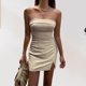 thumbnail image 1 of Mini vestido sin mangas para mujer vestido ajustado sin tirantes con abertura lateral vestido de fiesta de cóctel, 1 of 6