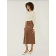 thumbnail image 3 of Faux Leather Pocket Detailed Midi Skirt, 3 of 5