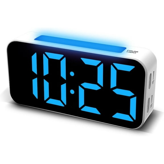 Loud Alarm Clocks for Bedrooms Heavy Sleepers, Digital Clock with Night Light, Large Display, Dual Alarm, Snooze, Dimmable Bedside Alarm Clock for Kids Teens Boys Girls