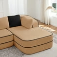 thumbnail image 4 of Aukfa 135" 4-Seater Modular Sofa for Living Room, 29" Deep Seat, Plush Teddy Velvet, Camel, 4 of 10