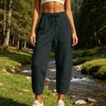 thumbnail image 6 of Vhkiploz Plus Size Wide Leg Pants for Women's Drawstring High Stretchy Waist Joggers Solid Hiking Running Vacation Trousers, 6 of 8