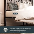thumbnail image 4 of Einfach Queen Bed Frame, Metal Platform Bed Frame with Vintage Headboard, Black, 4 of 7