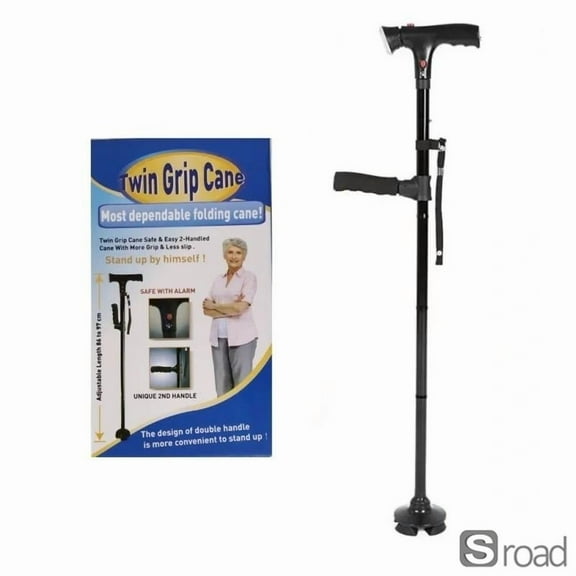 LED Light Walking Cane - Adjustable Folding Walking Stick With Bright Light, Lightweight Aluminum Crutch For Elderly, Night Use, Hiking & Camping (Supports 250lbs),Magic Cane Blue,One Size,funny