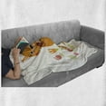 thumbnail image 6 of Squirrel Soft Flannel Fleece Throw Blanket, Funny Animal with Various Flowers at Its Feet Saying Hello Cheery Greeting, Cozy Plush for Indoor and Outdoor Use, 50" x 70", Multicolor, by Ambesonne, 6 of 6