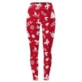 thumbnail image 2 of Gibobby Leggings estampados para mujer Pantalones estampados navideños personalizados para mujer, polainas personalizadas para polainas para correr(Rojo,XG), 2 of 3