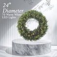 thumbnail image 2 of Charm Tree C16 W41632024C 24 in. Wreath Cedar 70 LED Warm White Lights Battery Operation, 2 of 4