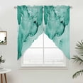 thumbnail image 5 of Turquoise Marble Kitchen Window Curtains, Swag Curtains Valance for Bedroom Living Room Bathroom, Nature Marble Stone Ripple Modern Art Rod Pocket Window Curtain Block Drapes 2 Panels 36"x36", 5 of 7