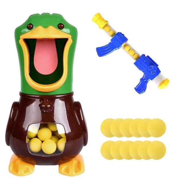 Hungry Ducks Shooting Toy Set Air-powered Soft Ball Ducks Shooting Toys for Kids