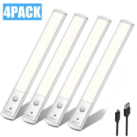 

Under Cabinet Lights Closet Lights 44 LED Motion Sensor Light Indoor Wireless Rechargeable Night Light for Kitchen Stairs Hallway Pantry(4 Pack)
