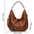 thumbnail image 4 of Faraee Womens Crescent Tote Bag Underarm Leather Shoulder Purse Tassel Crossbody Top Handle Handbag for Travel Shopping Casual Black, 4 of 4