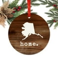 thumbnail image 2 of US State Round Metal Christmas Ornament, Rustic Wood Print, Alaska, Includes Ribbon and Gift Bag, 2 of 2