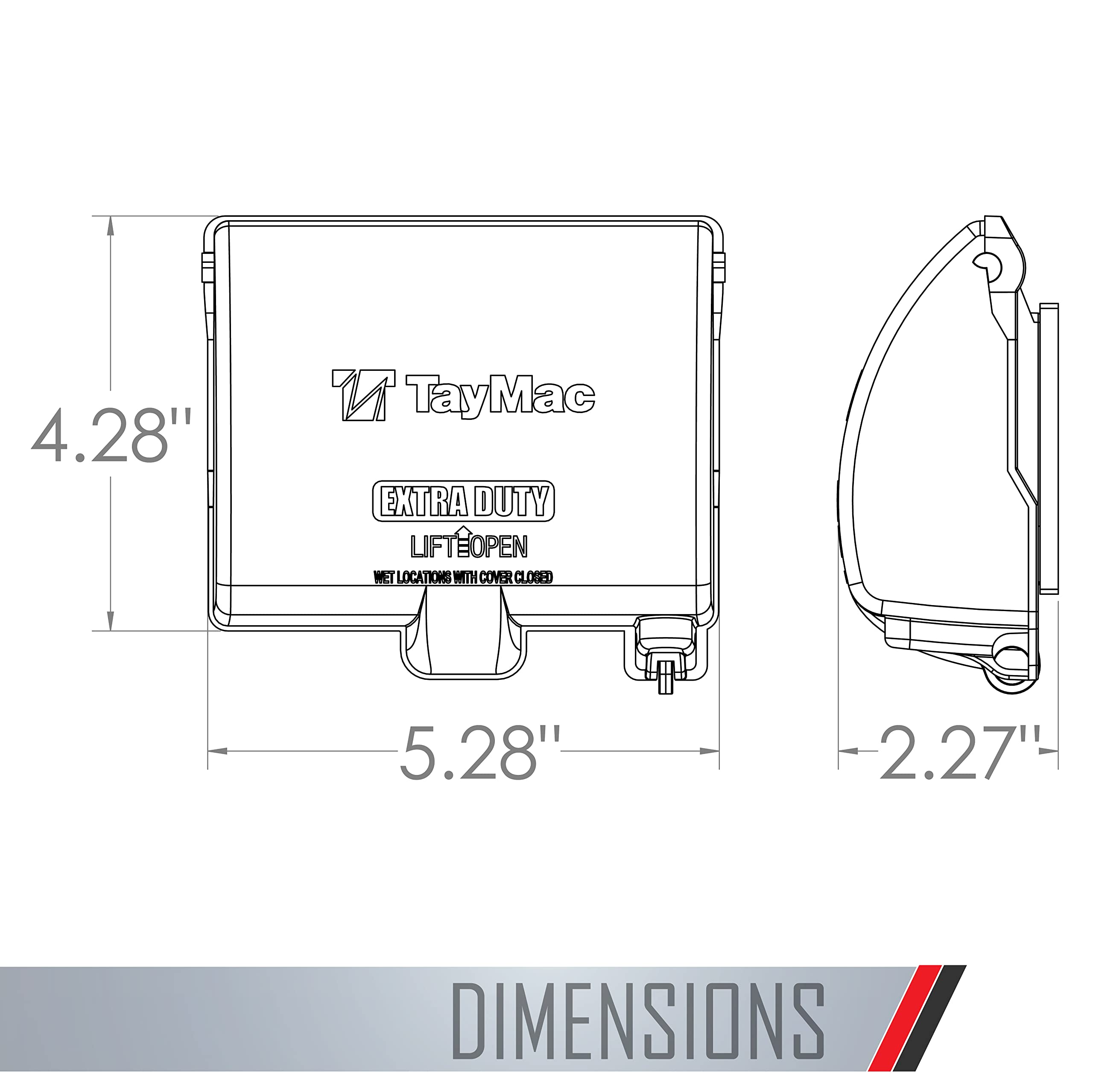 TayMac MX4380S EXTRA DUTY Gray 1-Gang Expandable Weatherproof In-use 3-1/2-in. Electrical Outlet Cover for Home Improvement, Outdoor Outlet Cover for Electrical Box, UFAST Configuration