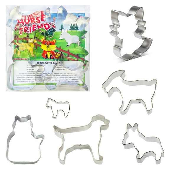 Horse Friends Cookie Cutter Set 6 Pc - Foose Cookie Cutters - USA Tin Plated Steel