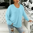 thumbnail image 4 of Purcolt Womens Long Sleeve Shirts Lightweight Casual Crew Neck Basic Tee Tops Comfortable Loose Fit Tunic Tops Outdoor Pullover, 4 of 9