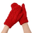 thumbnail image 2 of Double-Layer Knit Gloves - Winter Fleece-Lined Mittens for Outdoor Work (Windproof & Durable) Under 5$, Yubnlvae Winter Gloves for Women Warm Glove Windproof , Red, One Size, 2 of 4