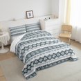 thumbnail image 3 of jejeloiu Ancient Aztec Theme Bedding Comforter Set,Boho Bohemian Geometric Twin Comforter Sets,Lightgreen White Bedding Set For Men Women,Microfiber Bedroom Decorative Reversible,2pcs, 3 of 8