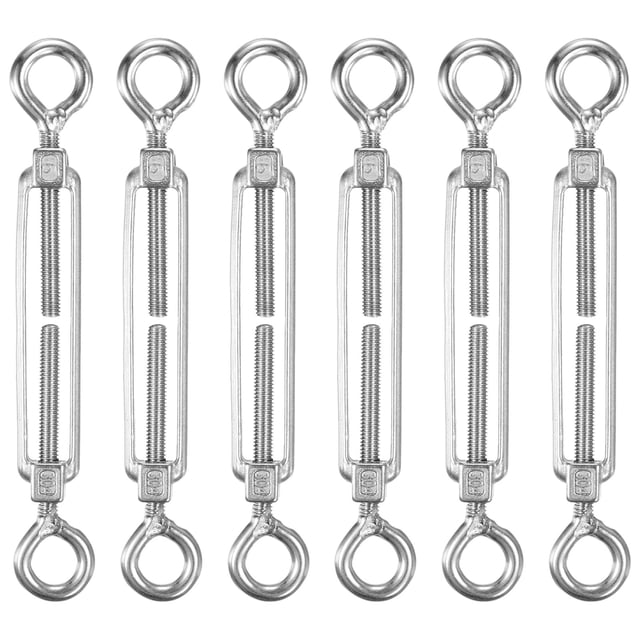 Uxcell Lot de 6 Tourbillon Il et Il, M6 Acier Inoxydable Tourbillons Lourds Corde Métallique Tension Réglable