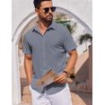 thumbnail image 3 of COOFANDY Mens Casual Business Shirts Button Up Slim Fit Short Sleeve Shirts Work Office, 3 of 6