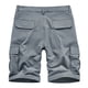 thumbnail image 4 of pstuiky Pantalones cortos de gimnasio para hombre, Pantalones cortos cargo casuales para hombre, con bolsillos con botones y cremallera, cintura elástica Pantalones cortos cargo, 4 of 5
