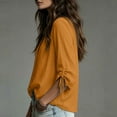 thumbnail image 7 of Horkkom Button Down Shirts for Women Long Sleeve V Neck Linen Shirts Trendy Solid Color Loose Casual Tops M, 7 of 7