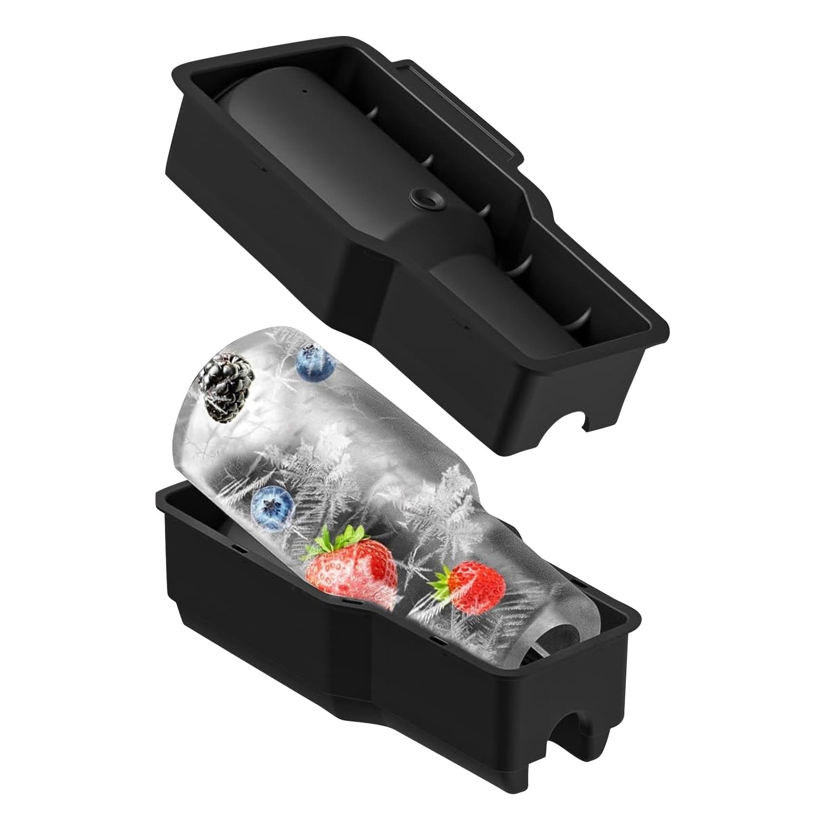 Ice Cube Tray For Tumbler Cup Silicone Ice Cube With Lid Hollow Silicone Cylinder Ice For Whiskey Cocktails Drinks Coffee Easy Fill And Release Ice Maker S High-quality
