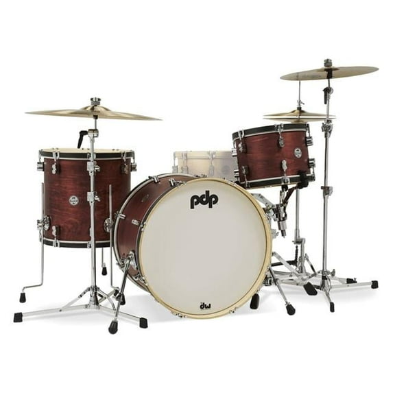 Concept Maple Classic 22 in. Kick Shell Pack, Ox Blood Stain with Ebony Hoops - 3 Piece