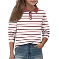thumbnail image 2 of CCRFTGI Polo Shirts for Child Girls Size 7 Uniform Striped Shirt Athletic Sport Pique Collared Polos Lightweight Long Sleeve 2026 Summer T-Shirts Red 5-6 Years, 2 of 5