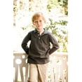 thumbnail image 2 of Leveret Boys Long Sleeve Cotton Polo Shirt Dark Grey 6 Year, 2 of 3