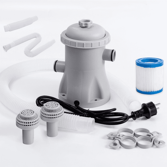 Electric Swimming Pool Filter Pump, 330 GPH Above Ground Pool Filter Pump System, Inflatable Pool Electric Filter Pump with Filter Cartridge, Efficient Water Circulation & Low Noise