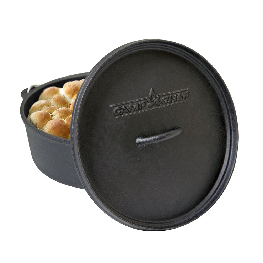 Camp Chef 6 Quart 12" Classic Dutch Oven, Pre Seasoned Cast Iron, SDO12