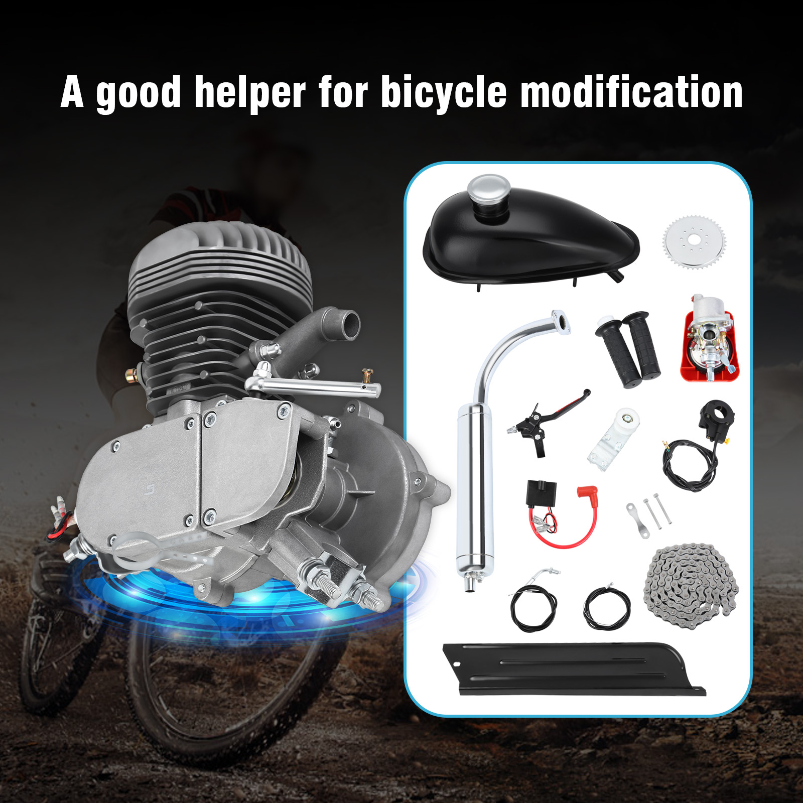 100cc 2-Stroke Bicycle Engine Motors Kit for Motorized Motorcy Bikes Gas PetrolNo Shipping On Weekends, Order With Caution