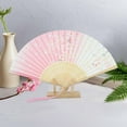 thumbnail image 4 of Unique Bargains Ancient Style Folding Fan 1Pc Pink White [Floral Butterfly], 4 of 5