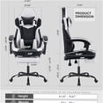 thumbnail image 5 of JERFIT Black and White Gaming Chair with Footrest, Ergonomic High-Back PVC Leather, 5 of 7