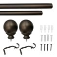 thumbnail image 3 of Lumi 1" Oil Rubbed Bronze Ball Single Curtain Rod, 36-72", 3 of 5