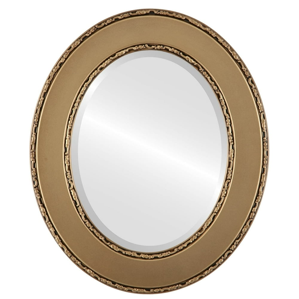 The Oval and Round Mirror Store Paris Framed Oval Mirror in Desert Gold